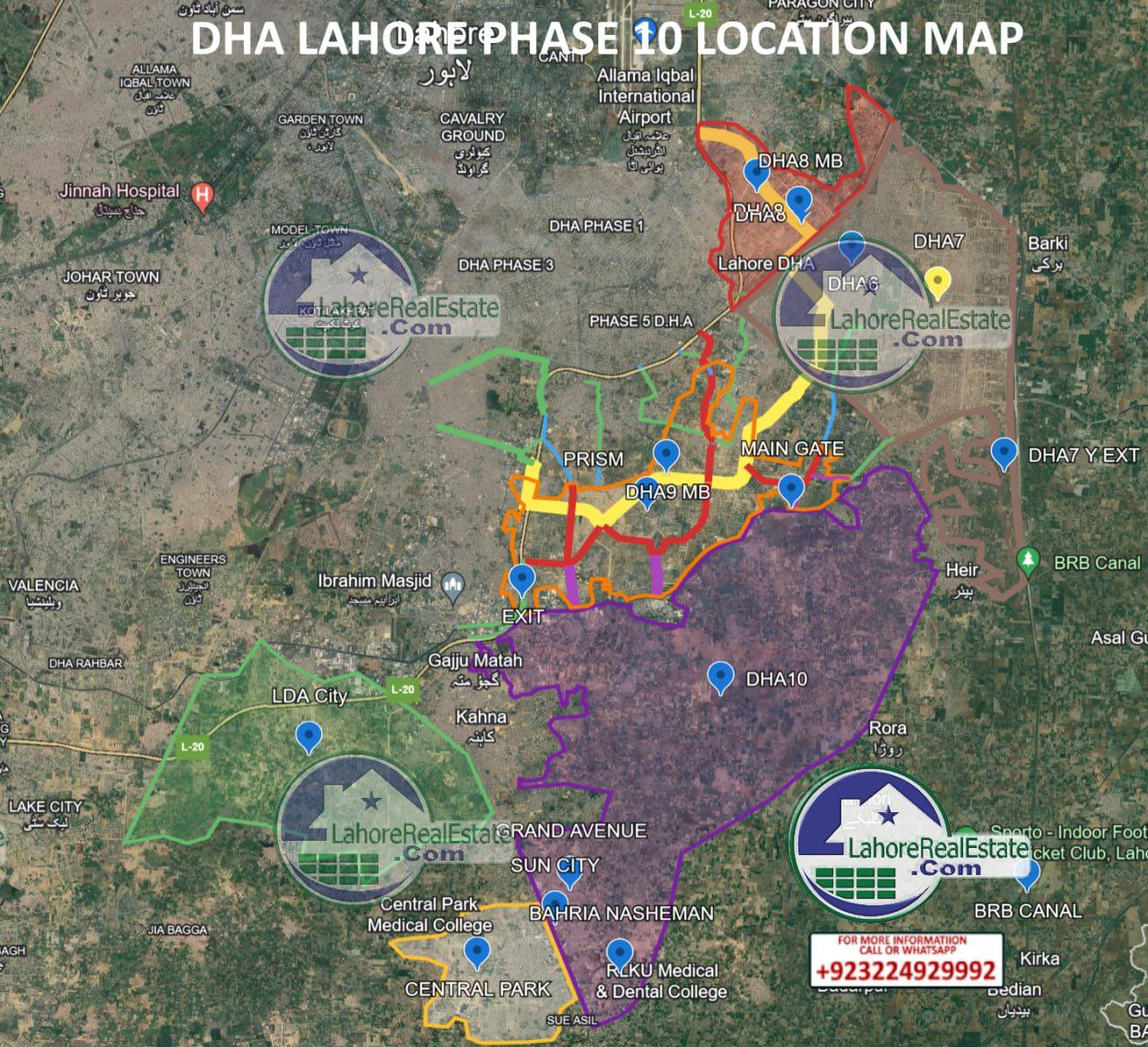 DHA-Lahore-Phase-10-Location-Map